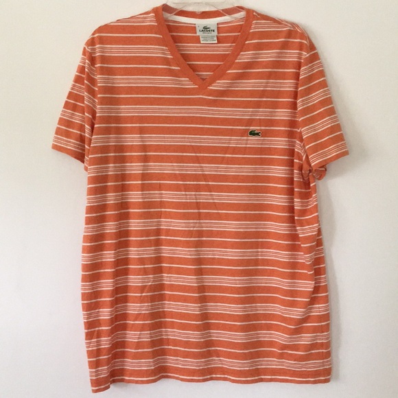 Lacoste Other - Lacoste orange and white stripe shirt